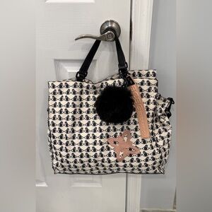 BCBGeneration Black and Cream Tote with Pattern